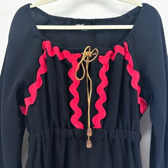 Rare Vintage 70s Gunne Sax Black Label Peasant Midi Dress Rick Rack Boho  Prairie